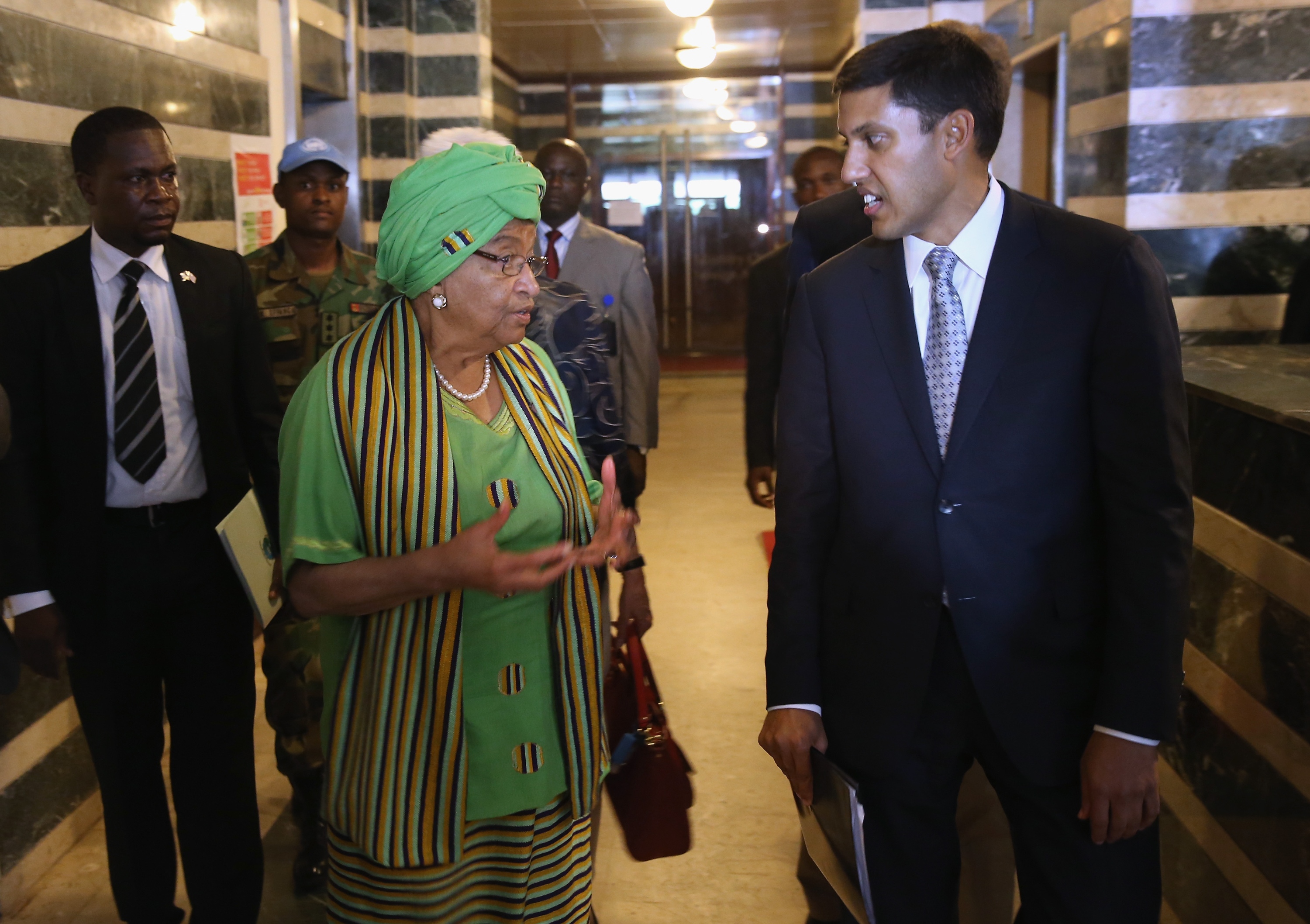 Liberian President Sirleaf And USAID Administrator Shah Hold Press Conference